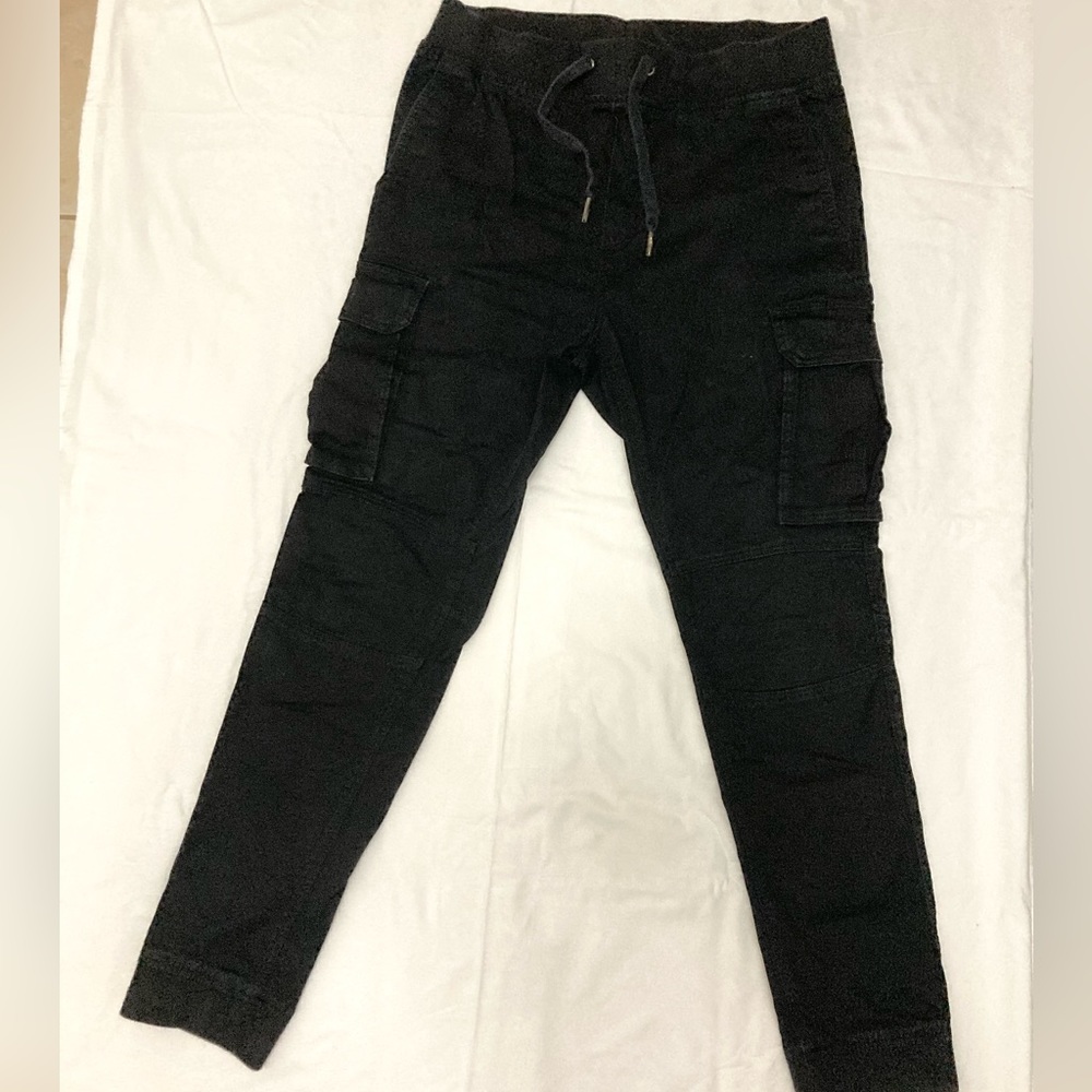 H&M Mens Small Black Skinny Fit Cargo Pants